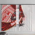 Redcliffe Dolphins NRL Rugby Window Curtain Tribal Polynesian Power Art - Lightning Mascot