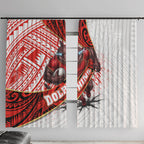 Redcliffe Dolphins NRL Rugby Window Curtain Tribal Polynesian Power Art - Lightning Mascot