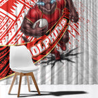 Redcliffe Dolphins NRL Rugby Window Curtain Tribal Polynesian Power Art - Lightning Mascot