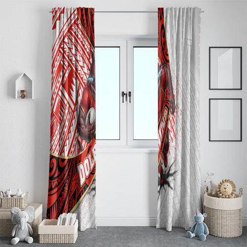 Redcliffe Dolphins NRL Rugby Window Curtain Tribal Polynesian Power Art - Lightning Mascot