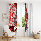 Redcliffe Dolphins NRL Rugby Window Curtain Tribal Polynesian Power Art - Lightning Mascot