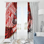 Redcliffe Dolphins NRL Rugby Window Curtain Tribal Polynesian Power Art - Lightning Mascot