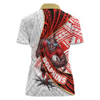 Redcliffe Dolphins NRL Rugby Women Polo Shirt Tribal Polynesian Power Art - Lightning Mascot