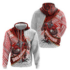 Redcliffe Dolphins NRL Rugby Zip Hoodie Tribal Polynesian Power Art - Lightning Mascot