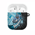Cronulla Sutherland Sharks Rugby AirPods Case Tribal Polynesian Power Art - Lightning Mascot