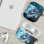 Cronulla Sutherland Sharks Rugby AirPods Case Tribal Polynesian Power Art - Lightning Mascot