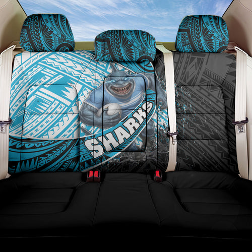 Cronulla Sutherland Sharks Rugby Back Car Seat Cover Tribal Polynesian Power Art - Lightning Mascot