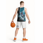 Cronulla Sutherland Sharks Rugby Basketball Jersey Tribal Polynesian Power Art - Lightning Mascot