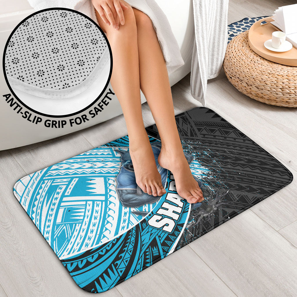 Cronulla Sutherland Sharks Rugby Bathroom Set Tribal Polynesian Power Art - Lightning Mascot