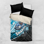Cronulla Sutherland Sharks Rugby Bedding Set Tribal Polynesian Power Art - Lightning Mascot
