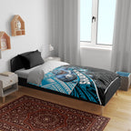 Cronulla Sutherland Sharks Rugby Bedding Set Tribal Polynesian Power Art - Lightning Mascot