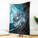 Cronulla Sutherland Sharks Rugby Blanket Tribal Polynesian Power Art - Lightning Mascot