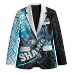 Cronulla Sutherland Sharks Rugby Blazer Tribal Polynesian Power Art - Lightning Mascot