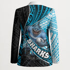 Cronulla Sutherland Sharks Rugby Blazer Tribal Polynesian Power Art - Lightning Mascot