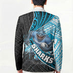 Cronulla Sutherland Sharks Rugby Blazer Tribal Polynesian Power Art - Lightning Mascot