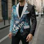 Cronulla Sutherland Sharks Rugby Blazer Tribal Polynesian Power Art - Lightning Mascot