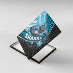 Cronulla Sutherland Sharks Rugby Canvas Wall Art Tribal Polynesian Power Art - Lightning Mascot