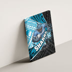 Cronulla Sutherland Sharks Rugby Canvas Wall Art Tribal Polynesian Power Art - Lightning Mascot