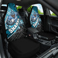 Cronulla Sutherland Sharks Rugby Car Seat Cover Tribal Polynesian Power Art - Lightning Mascot