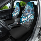 Cronulla Sutherland Sharks Rugby Car Seat Cover Tribal Polynesian Power Art - Lightning Mascot