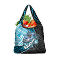 Cronulla Sutherland Sharks Rugby Grocery Bag Tribal Polynesian Power Art - Lightning Mascot