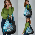 Cronulla Sutherland Sharks Rugby Grocery Bag Tribal Polynesian Power Art - Lightning Mascot