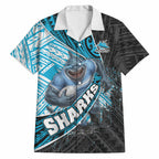 Cronulla Sutherland Sharks Rugby Hawaiian Shirt Tribal Polynesian Power Art - Lightning Mascot