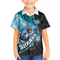 Cronulla Sutherland Sharks Rugby Kid Hawaiian Shirt Tribal Polynesian Power Art - Lightning Mascot