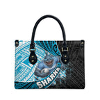 Cronulla Sutherland Sharks Rugby Leather Bag Tribal Polynesian Power Art - Lightning Mascot