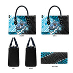 Cronulla Sutherland Sharks Rugby Leather Bag Tribal Polynesian Power Art - Lightning Mascot