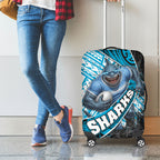 Cronulla Sutherland Sharks Rugby Luggage Cover Tribal Polynesian Power Art - Lightning Mascot