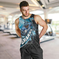 Cronulla Sutherland Sharks Rugby Men Tank Top Tribal Polynesian Power Art - Lightning Mascot