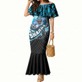 Cronulla Sutherland Sharks Rugby Mermaid Dress Tribal Polynesian Power Art - Lightning Mascot
