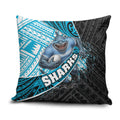 Cronulla Sutherland Sharks Rugby Pillow Cover Tribal Polynesian Power Art - Lightning Mascot