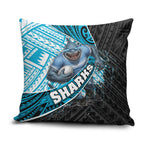 Cronulla Sutherland Sharks Rugby Pillow Cover Tribal Polynesian Power Art - Lightning Mascot