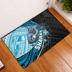 Cronulla Sutherland Sharks Rugby Rubber Doormat Tribal Polynesian Power Art - Lightning Mascot
