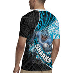 Cronulla Sutherland Sharks Rugby Rugby Jersey Tribal Polynesian Power Art - Lightning Mascot