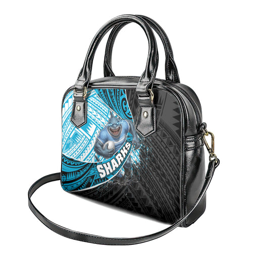 Cronulla Sutherland Sharks Rugby Shoulder Handbag Tribal Polynesian Power Art - Lightning Mascot