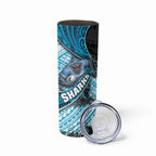 Cronulla Sutherland Sharks Rugby Skinny Tumbler Tribal Polynesian Power Art - Lightning Mascot