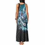 Cronulla Sutherland Sharks Rugby Tank Maxi Dress Tribal Polynesian Power Art - Lightning Mascot