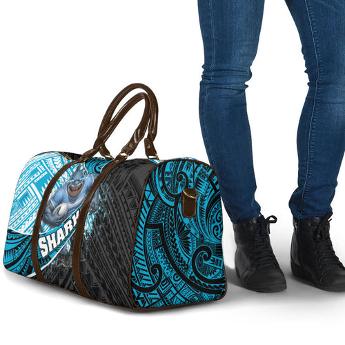Cronulla Sutherland Sharks Rugby Travel Bag Tribal Polynesian Power Art - Lightning Mascot