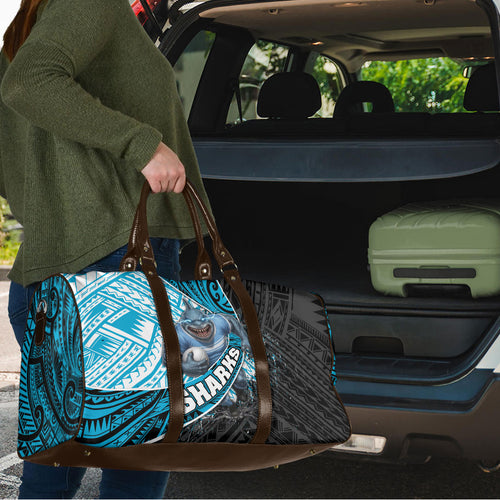 Cronulla Sutherland Sharks Rugby Travel Bag Tribal Polynesian Power Art - Lightning Mascot