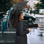 Cronulla Sutherland Sharks Rugby Umbrella Tribal Polynesian Power Art - Lightning Mascot
