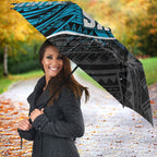 Cronulla Sutherland Sharks Rugby Umbrella Tribal Polynesian Power Art - Lightning Mascot