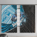 Cronulla Sutherland Sharks Rugby Window Curtain Tribal Polynesian Power Art - Lightning Mascot