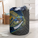 Parramatta Eels Rugby Laundry Basket Tribal Polynesian Power Art - Lightning Mascot