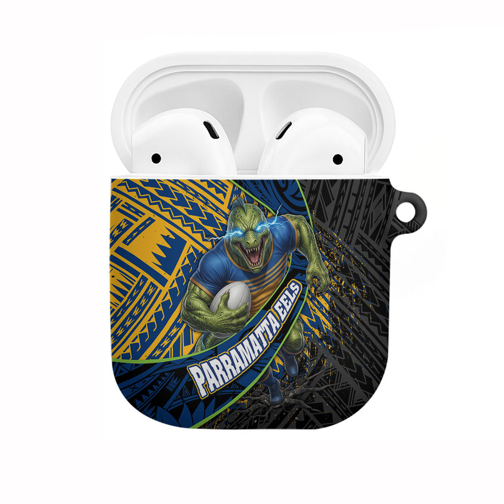 Parramatta Eels Rugby AirPods Case Tribal Polynesian Power Art - Lightning Mascot