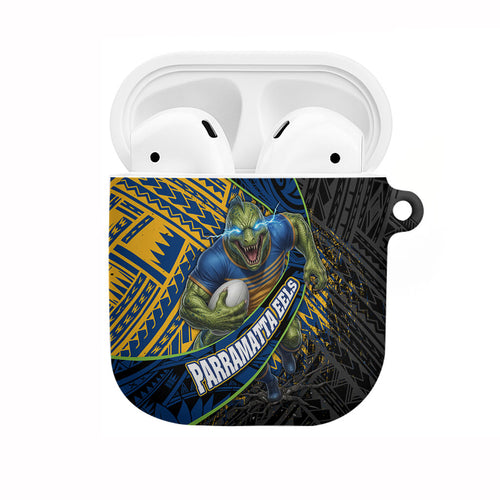 Parramatta Eels Rugby AirPods Case Tribal Polynesian Power Art - Lightning Mascot