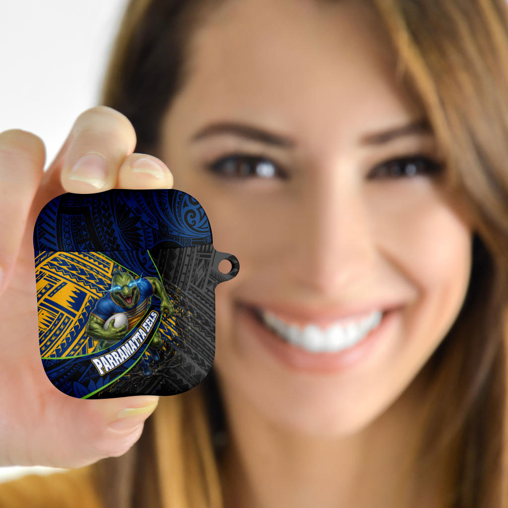Parramatta Eels Rugby AirPods Case Tribal Polynesian Power Art - Lightning Mascot