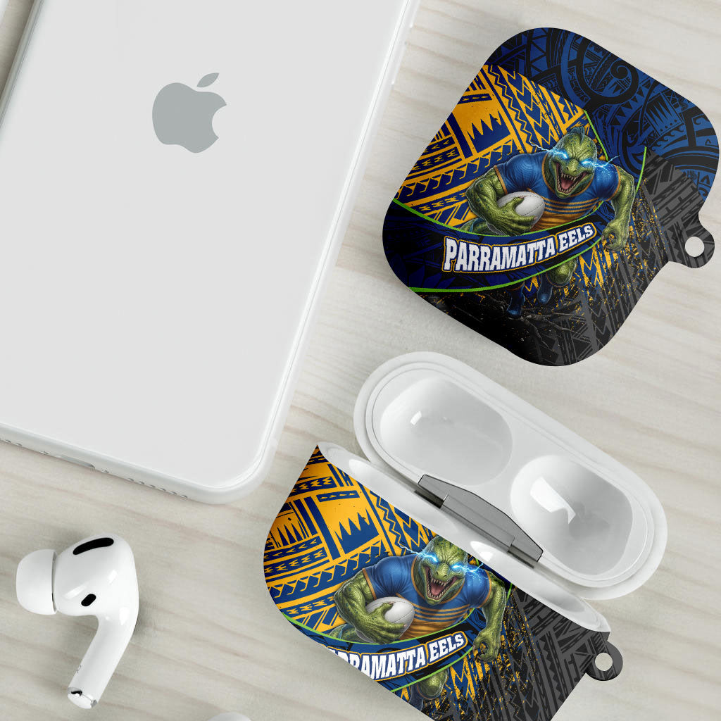 Parramatta Eels Rugby AirPods Case Tribal Polynesian Power Art - Lightning Mascot